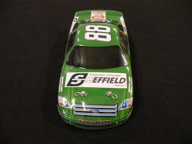 Front View of Micro-Reality Motorsports Custom Green Stock Car