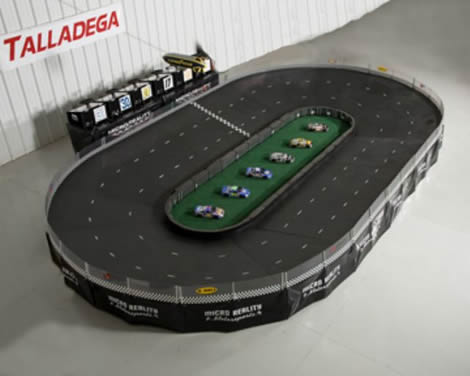 Talladega Micro-Reality Motorsports Stock Car Racing Track | Fast Racing Action for Six Players